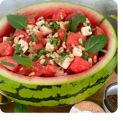 Salade van watermeloen en feta